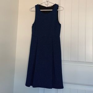 41 Hawthorn Navy Blue Sleeveless Polka Dot Midi Dress